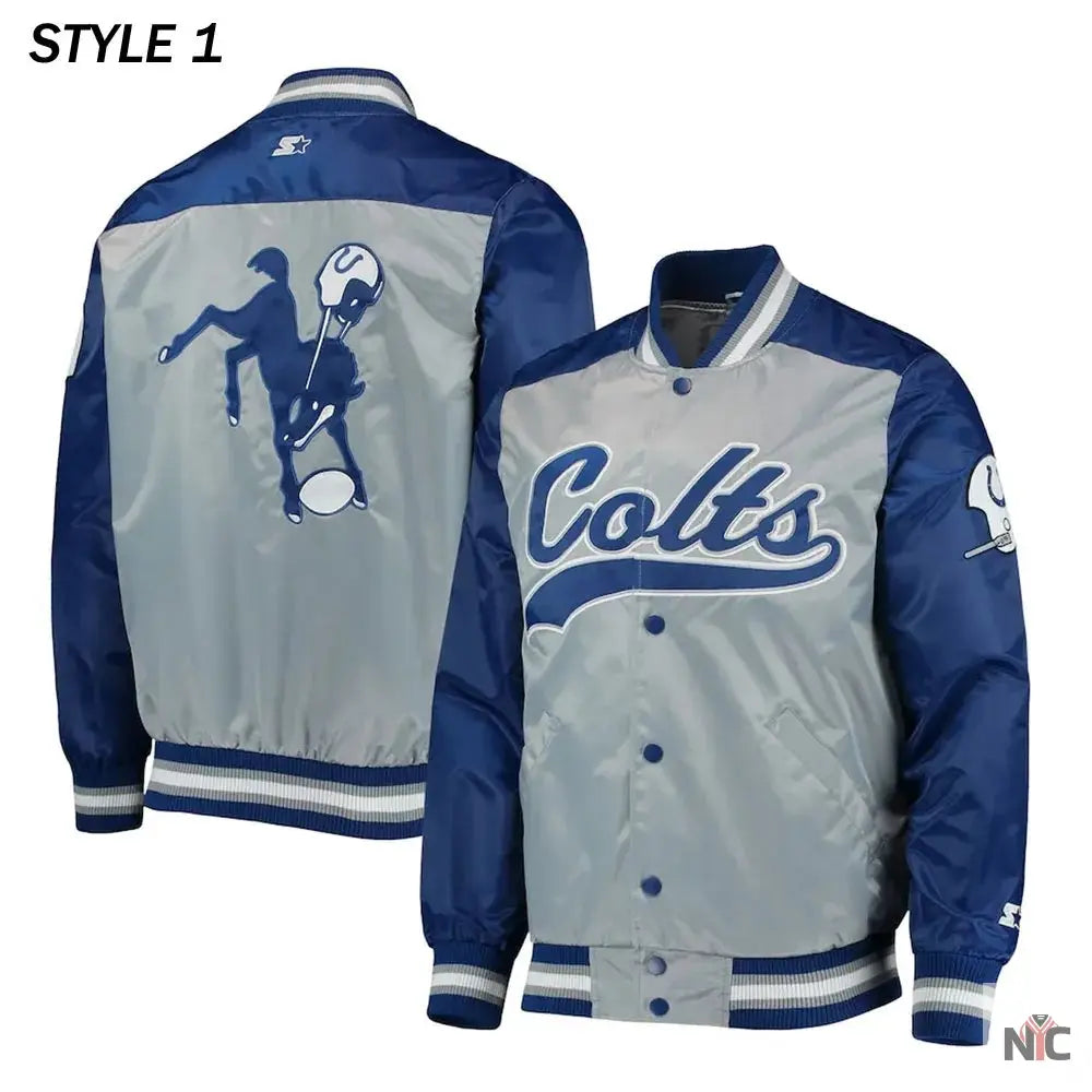 Indianapolis Colts The Tradition II Team Satin Jacket NYC Jackets