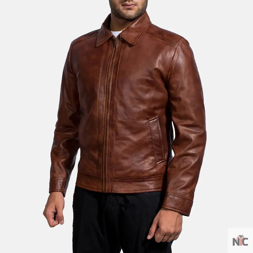Inferno Brown Leather Jacket NYC Jackets