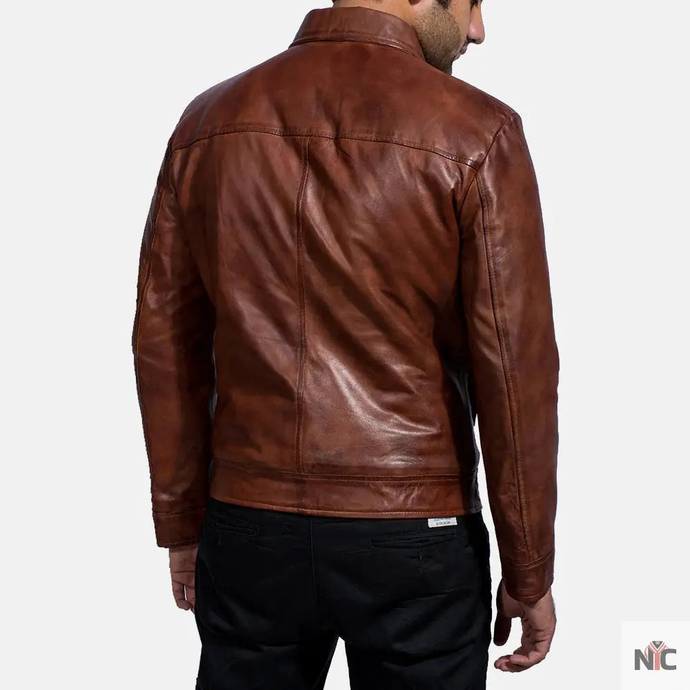 Inferno Brown Leather Jacket NYC Jackets