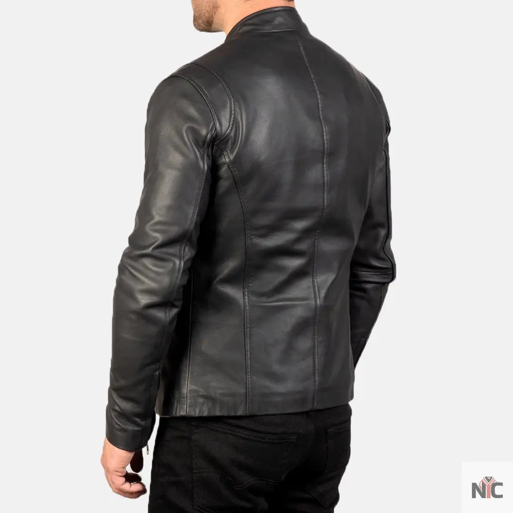 Ionic Black Leather Jacket NYC Jackets