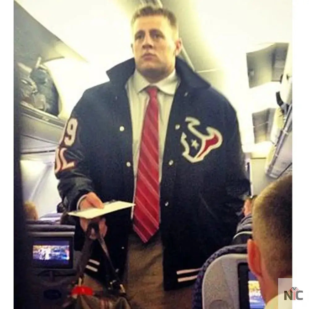 JJ Watt Houston Texas Varsity Black Jacket NYC Jackets