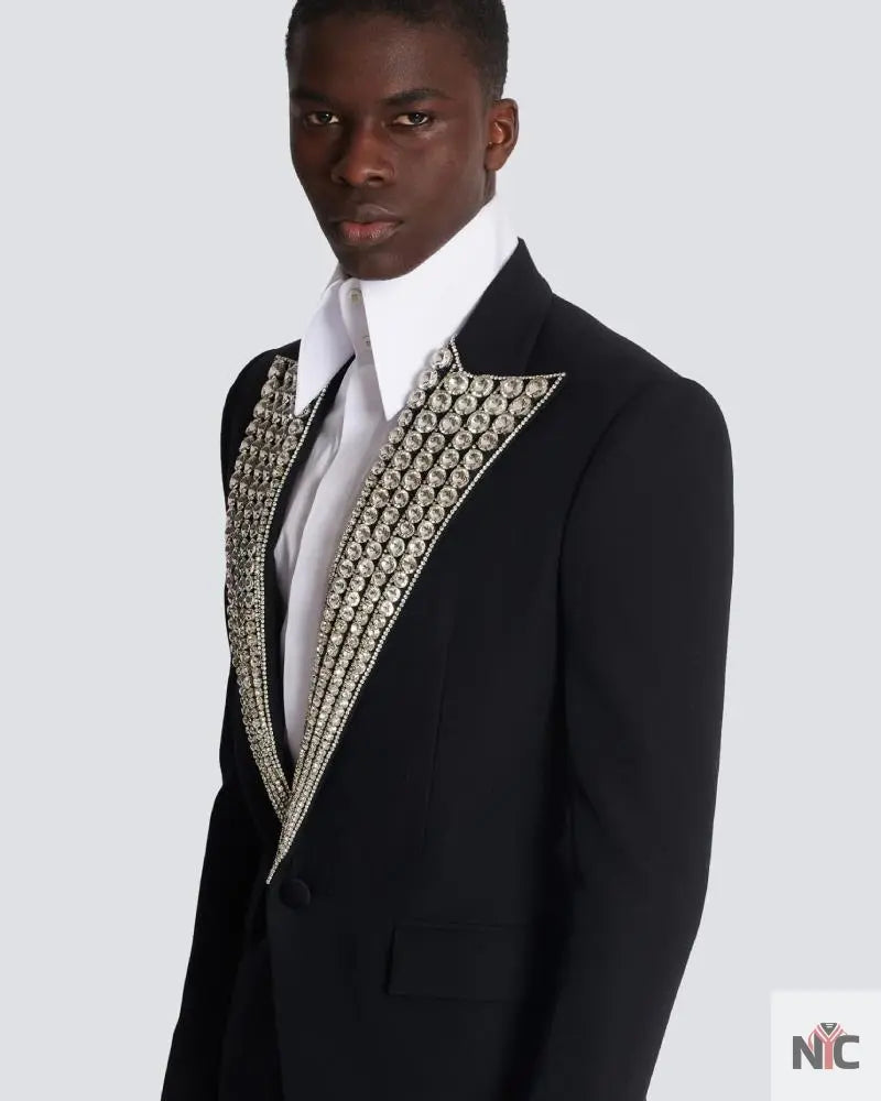 Jacket With Crystal-Embellished Collar NYC Jackets