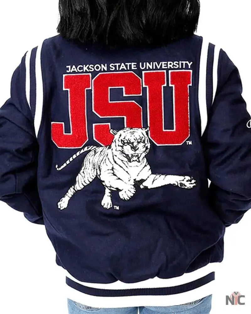 Jackson State University Navy Varsity Wool Jacket NYC Jackets