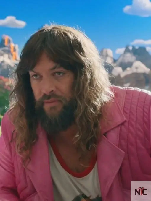 Jason Momoa A Minecraft Pink Fringed Jacket NYC Jackets