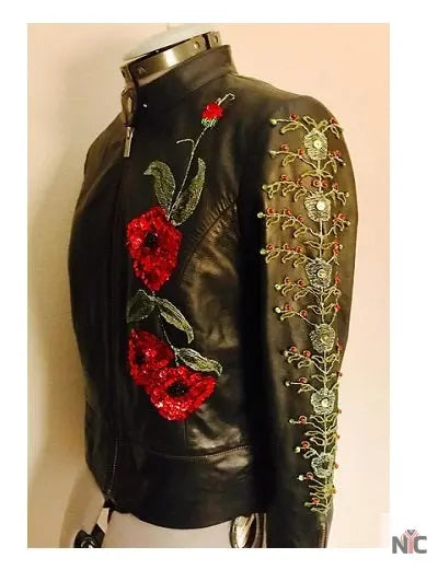 Jimmy Page Poppy Rose Floral Black Jacket NYC Jackets