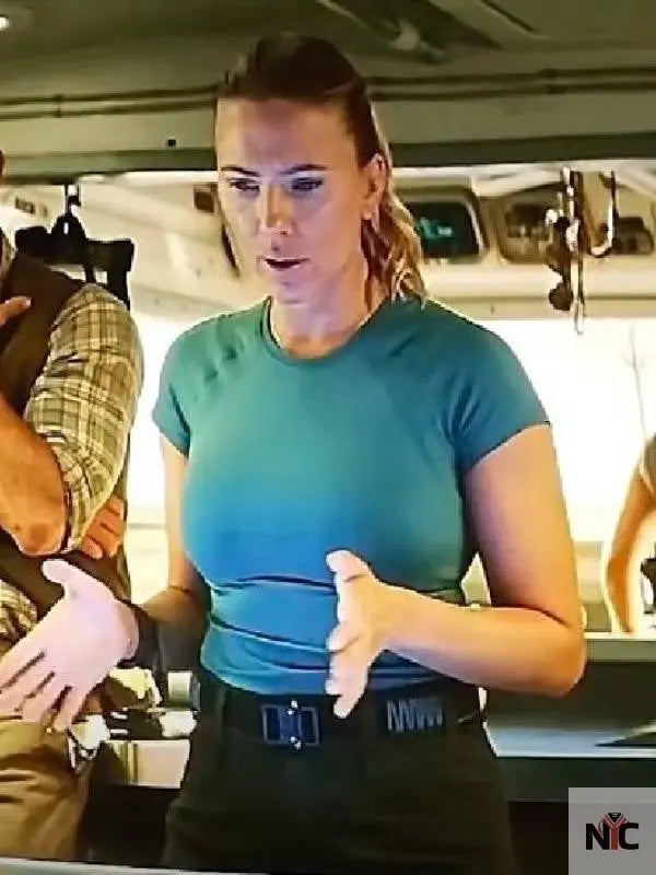 Jurassic World Rebirth Scarlett Johansson Green T-Shirt NYC Jackets
