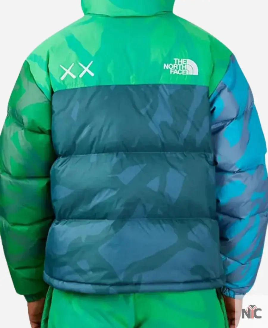 KAWS x The North Face Retro 1996 Nuptse Green Jacket - NYC Jackets