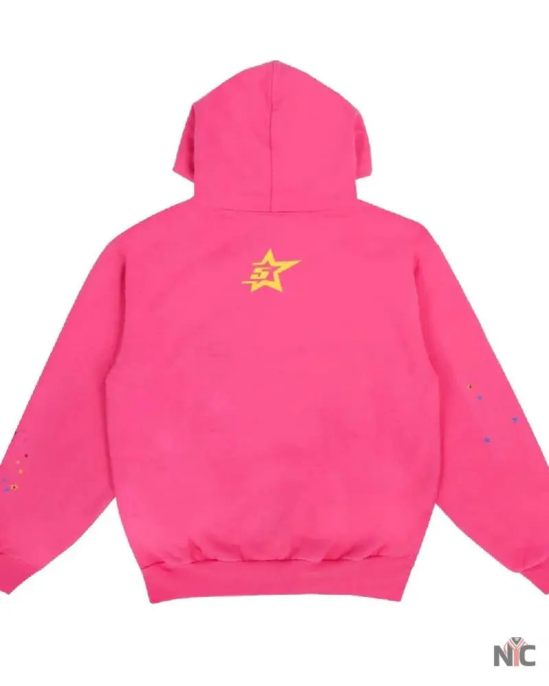 Kai Cenat Sp5der P*nk Pink Hoodie NYC Jackets