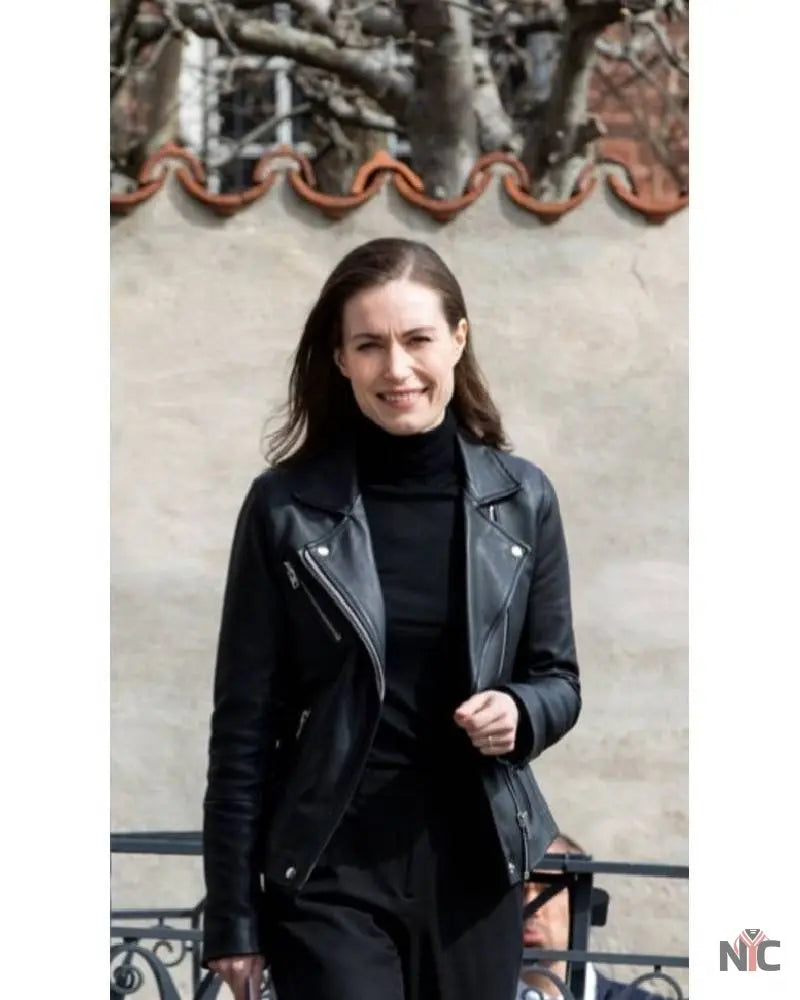 Kaja Kallas Black Biker Jacket NYC Jackets