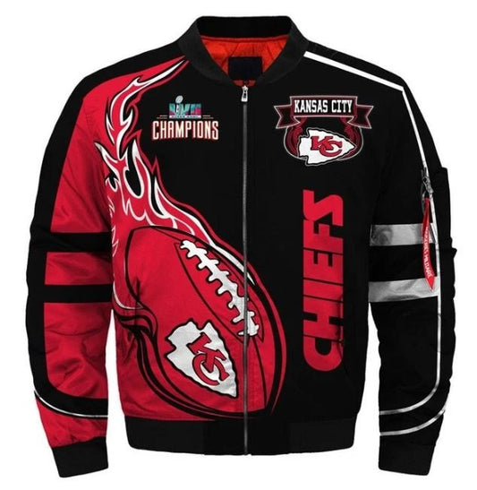 Kansas City Chiefs Black And Red Bomber Jacket - NYC Jackets