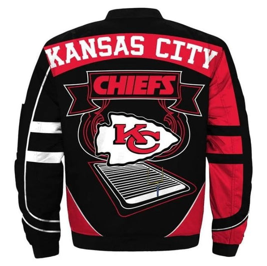 Kansas City Chiefs Black And Red Bomber Jacket - NYC Jackets
