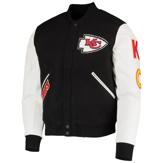 Kansas City Chiefs Black and White Varsity Jacket - NYC Jackets