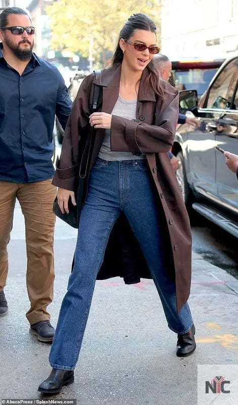 Kendall Jenner Brown Trench Coat NYC Jackets