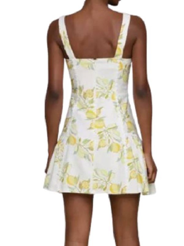 Access Daily Kit Hoover White Lemon Print Mini Dress NYC Jackets