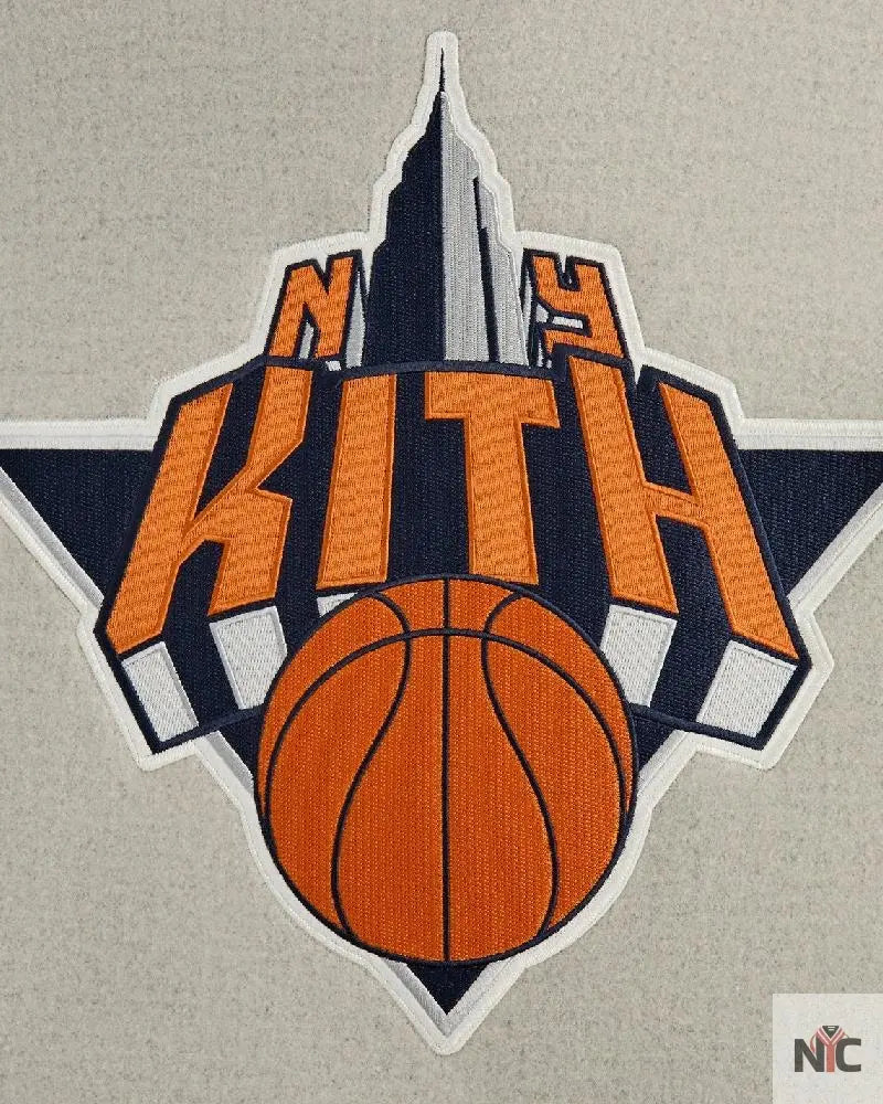 Kith For The New York Knicks Empire Grey Wool Coaches Jacket NYC Jackets