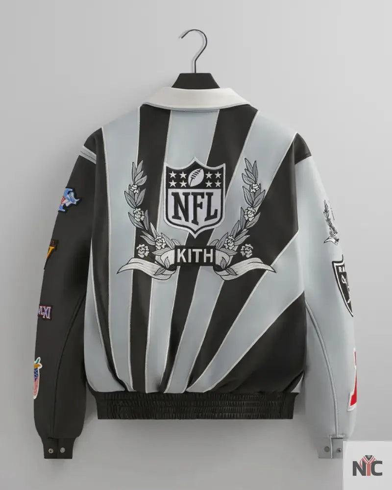 Kith & Jeff Hamilton for the NFL: Raiders Leather Varisty Jacket NYC Jackets