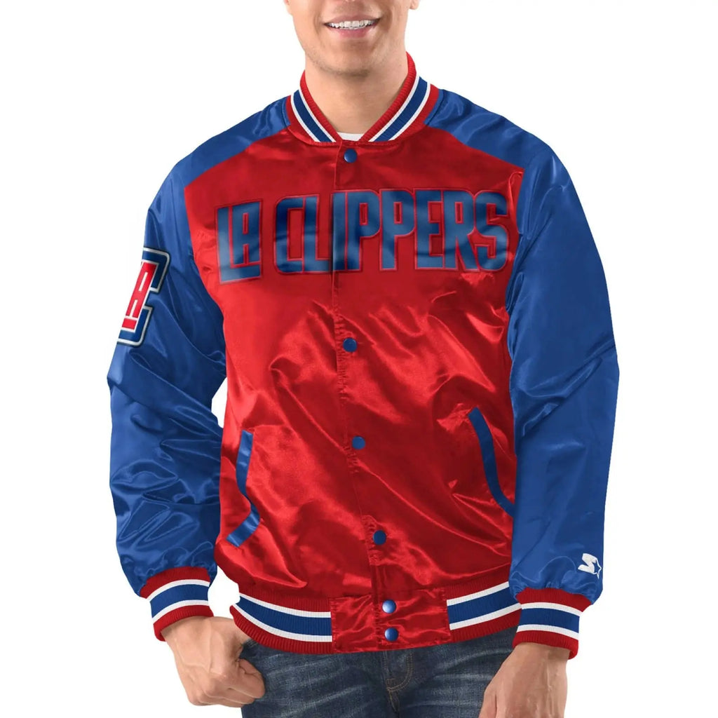 LA Clippers Renegade Satin Varsity Jacket NYC Jackets