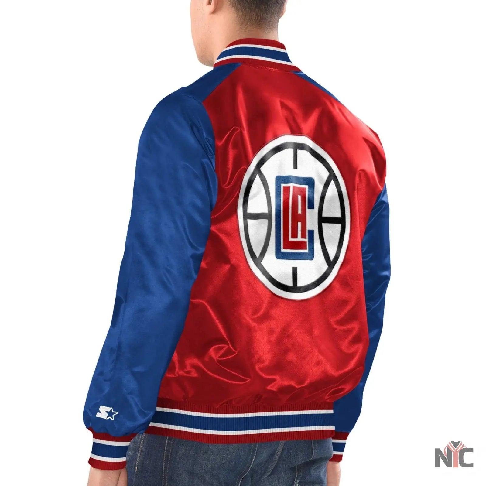 LA Clippers Renegade Satin Varsity Jacket NYC Jackets