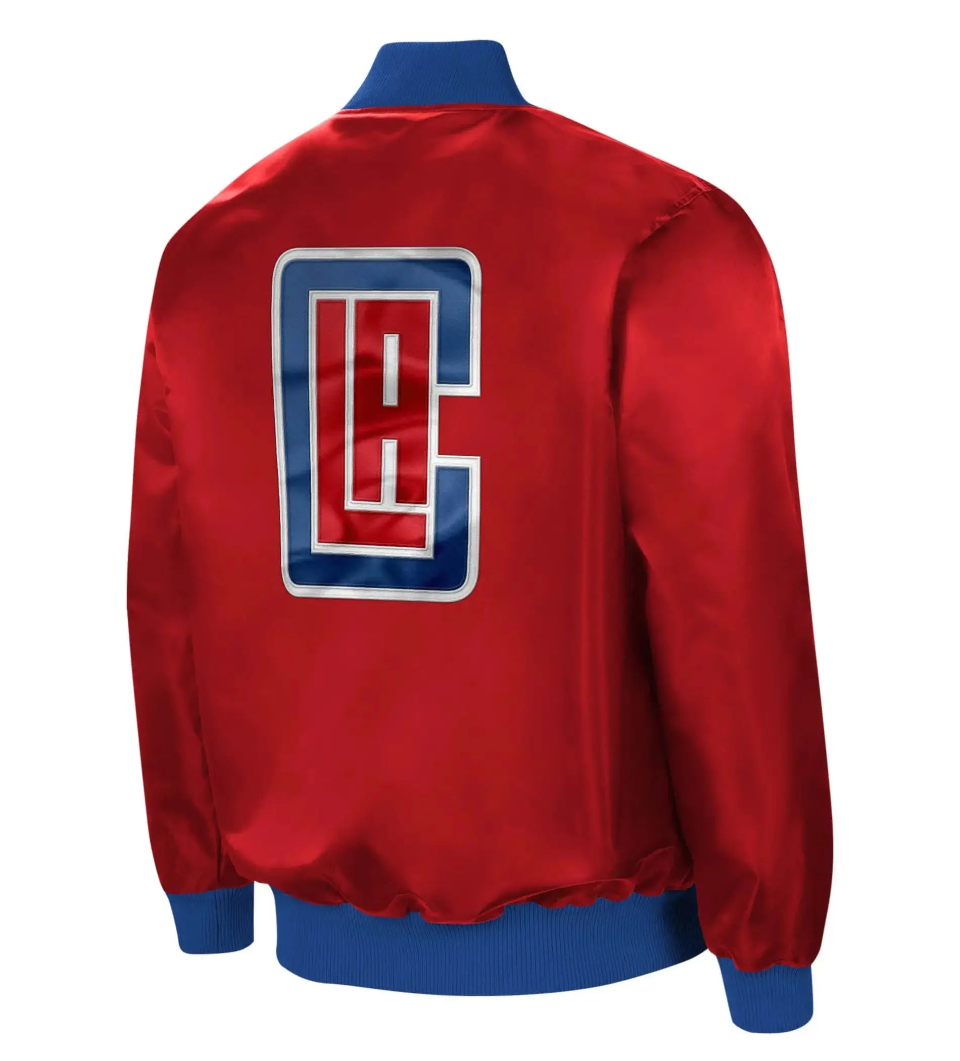 LA Clippers The Ambassador Full-Zip Red Satin Varsity Jacket NYC Jackets