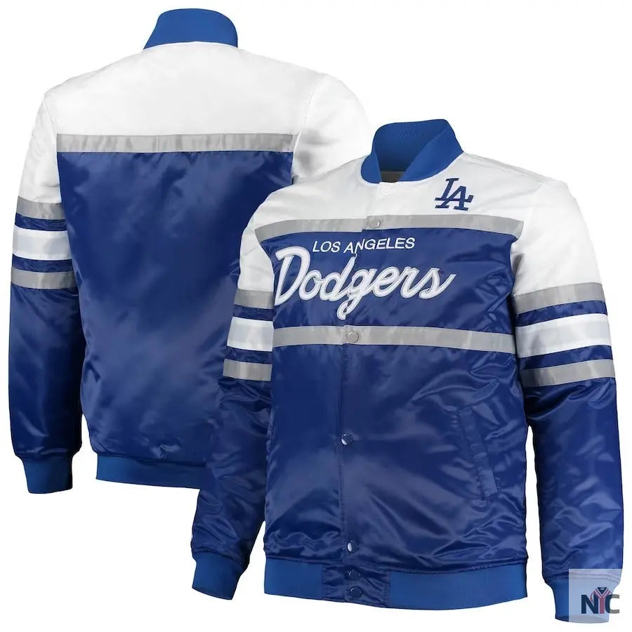 LA Dodgers Coaches Royal Blue And Gray Varsity Jacket NYC Jackets