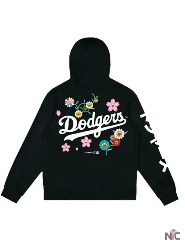 LA Dodgers Floral Black Hoodie NYC Jackets