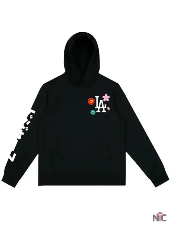 LA Dodgers Floral Black Hoodie NYC Jackets