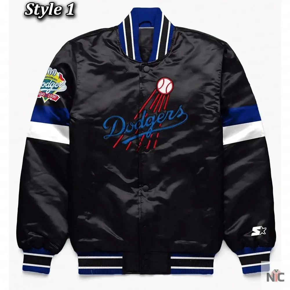 LA Dodgers Home Game Varsity Satin Jacket NYC Jackets