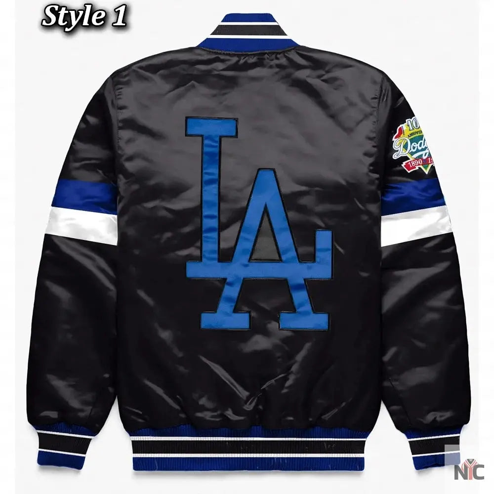 LA Dodgers Home Game Varsity Satin Jacket NYC Jackets