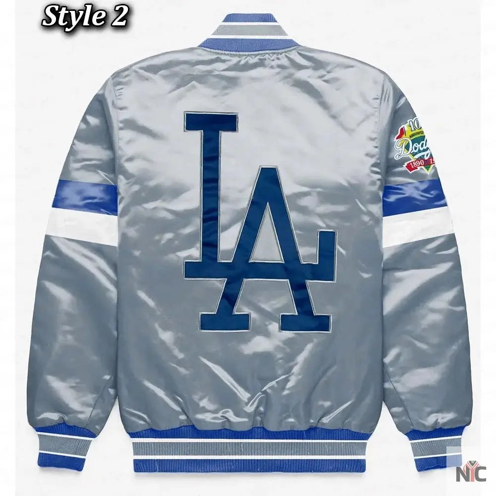 LA Dodgers Home Game Varsity Satin Jacket NYC Jackets