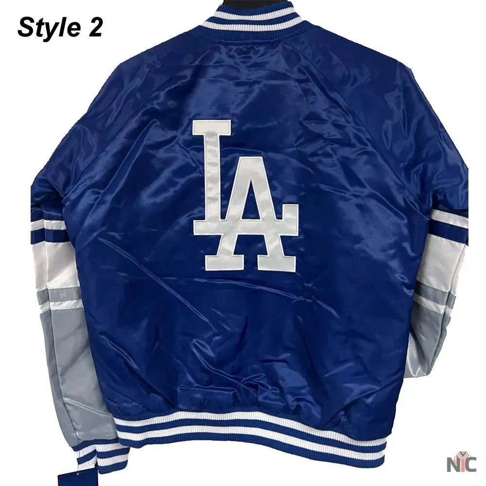 LA Dodgers National Royal Satin Jacket NYC Jackets