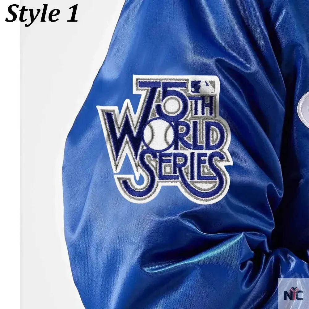LA Dodgers National Royal Satin Jacket NYC Jackets