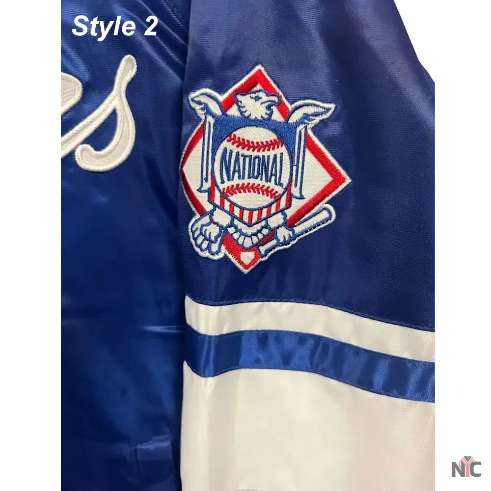 LA Dodgers National Royal Satin Jacket NYC Jackets