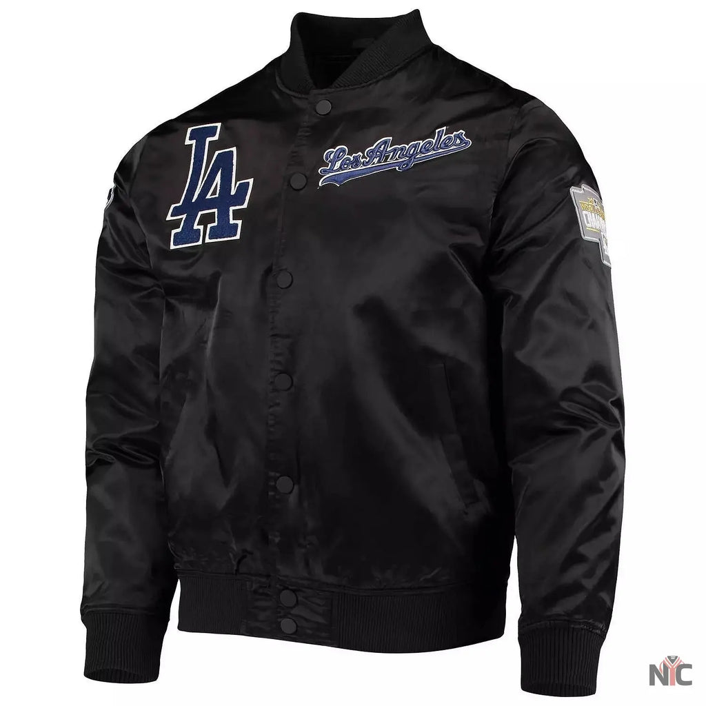 LA Dodgers Wordmark Black Varsity Jacket NYC Jackets
