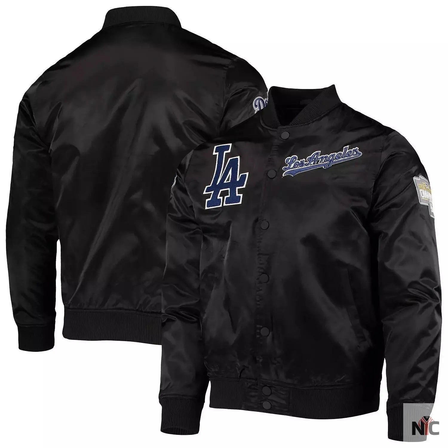 LA Dodgers Wordmark Black Varsity Jacket NYC Jackets
