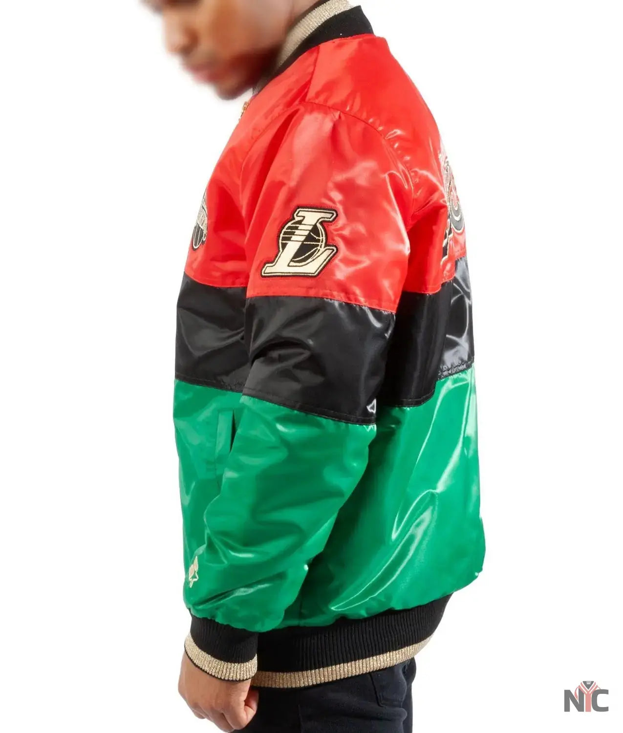 LA Lakers 75th Anniversary Satin Color Block Jacket NYC Jackets