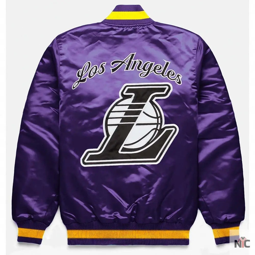 LA Lakers Exclusive Purple Satin Jacket NYC Jackets