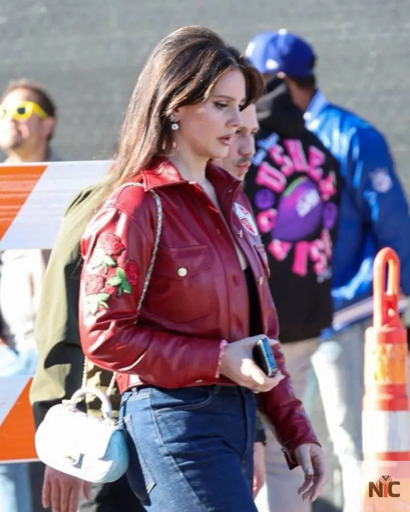 Lana Del Rey Super Bowl LVIII Red Jacket NYC Jackets