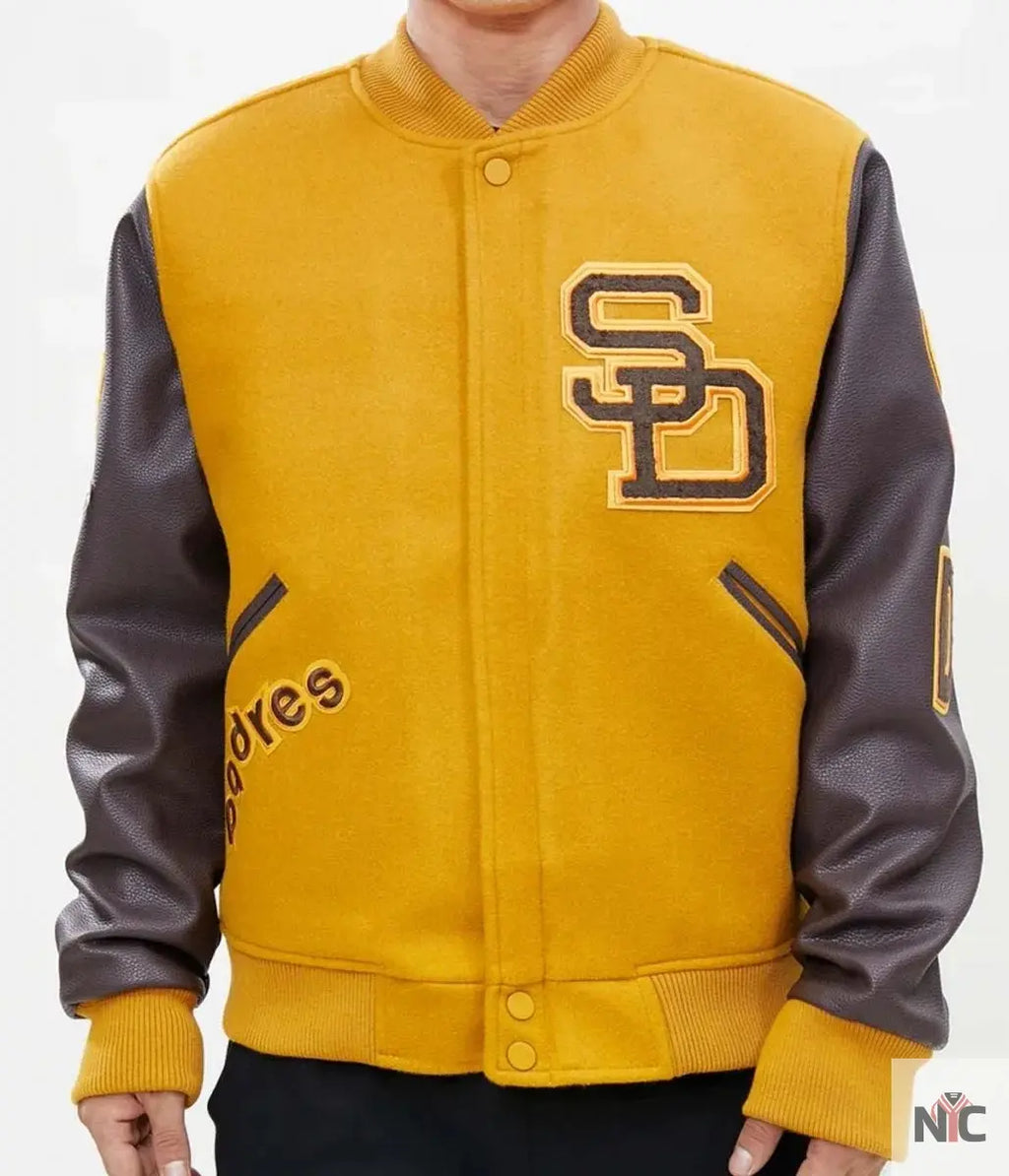 Logo San Diego Padres Full-Zip Varsity Jacket NYC Jackets