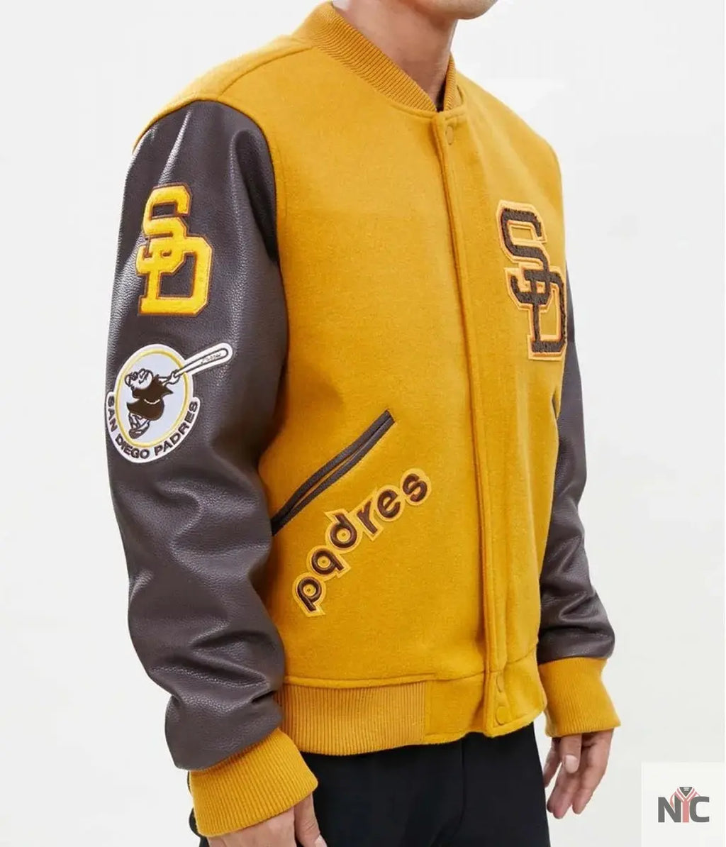 Logo San Diego Padres Full-Zip Varsity Jacket NYC Jackets