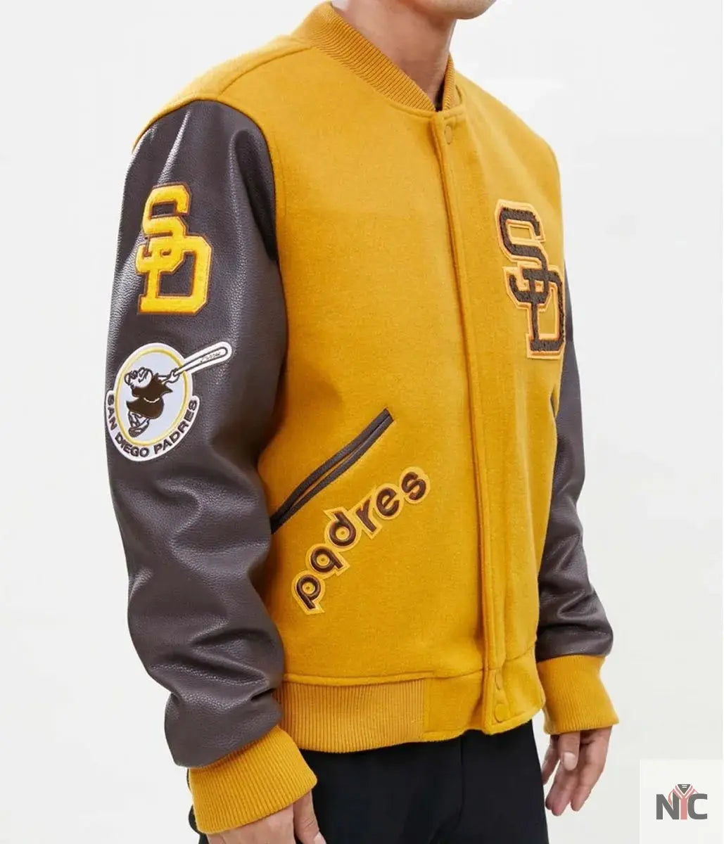 Logo San Diego Padres Full-Zip Varsity Jacket NYC Jackets