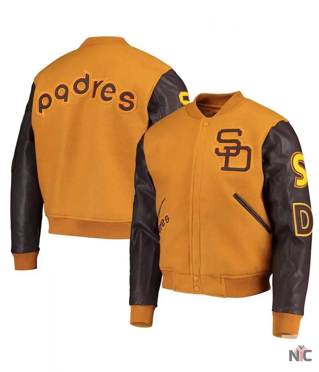 Logo San Diego Padres Full-Zip Varsity Jacket NYC Jackets