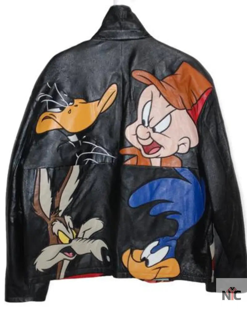Looney Tunes Space Jam Cartoon Warner Bros Leather Jacket NYC Jackets