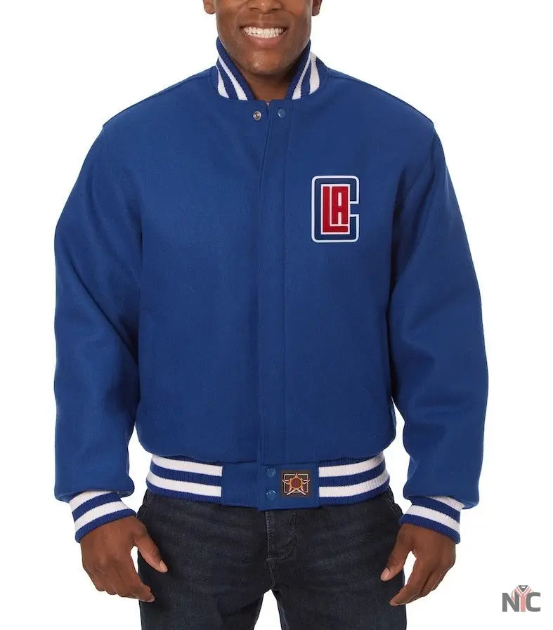Los Angeles Clippers JH Design Blue Wool Varsity Jacket NYC Jackets
