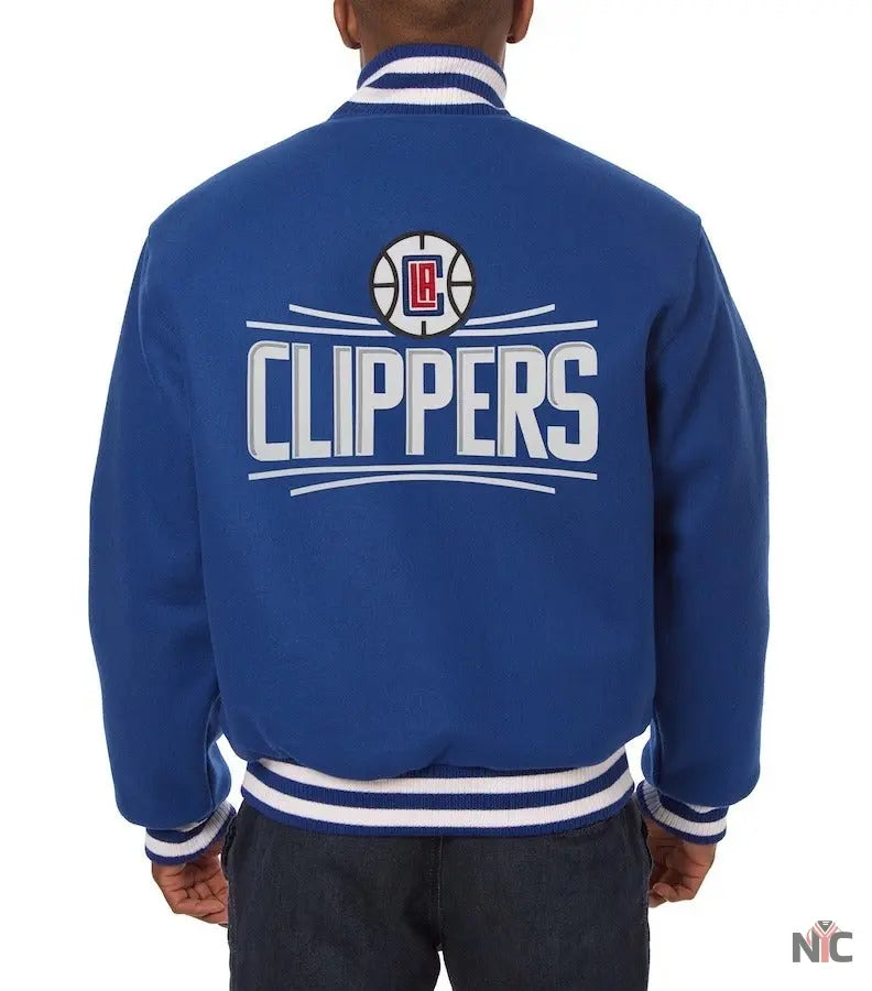 Los Angeles Clippers JH Design Blue Wool Varsity Jacket NYC Jackets