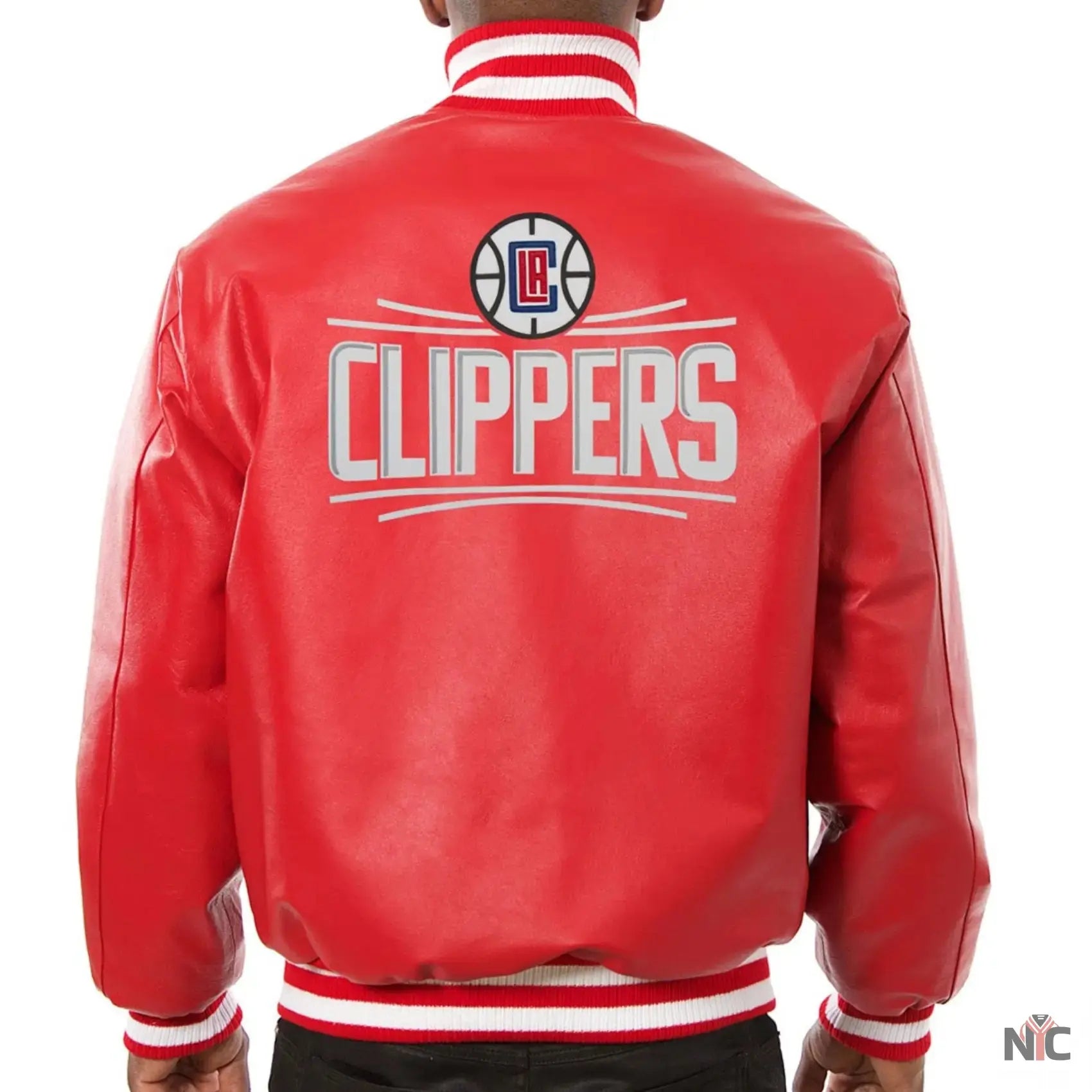 Los Angeles Clippers Red Leather Varsity Jacket NYC Jackets