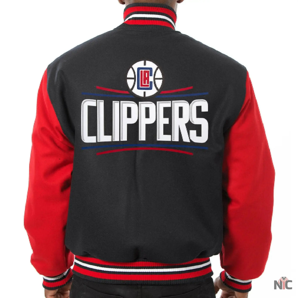 Los Angeles Clippers Red & Black Wool Varsity Jacket NYC Jackets
