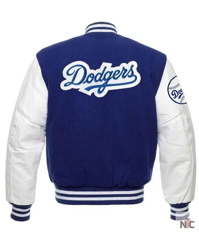 Los Angeles Dodgers Blue And White Letterman Jacket NYC Jackets