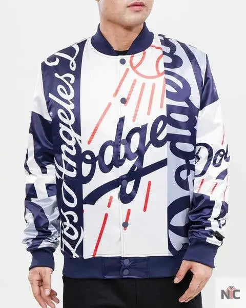 Los Angeles Dodgers Mashup Satin Varsity Jacket NYC Jackets