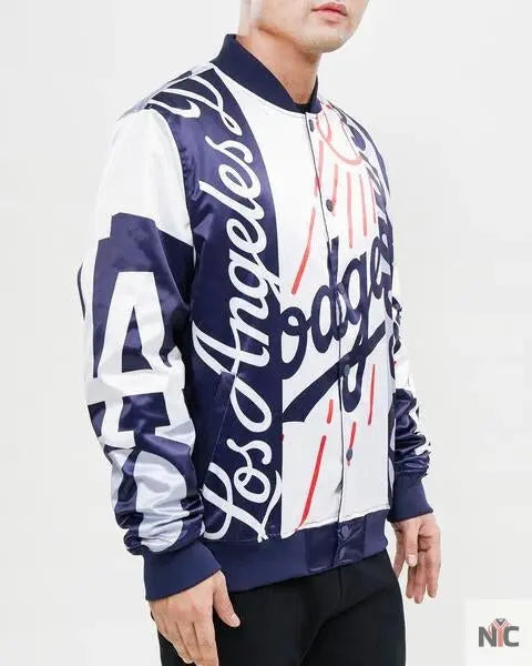Los Angeles Dodgers Mashup Satin Varsity Jacket NYC Jackets