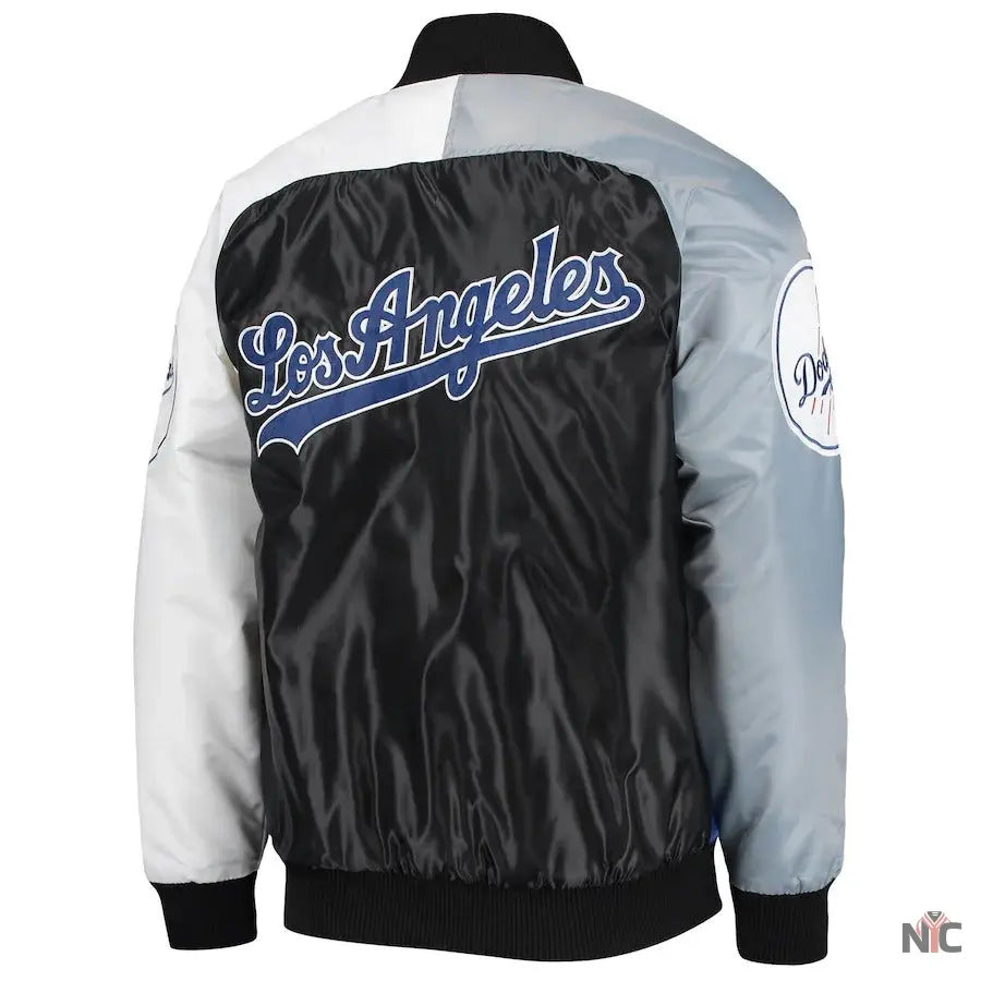 Los Angeles Dodgers Tri-color Satin Varsity Jacket NYC Jackets